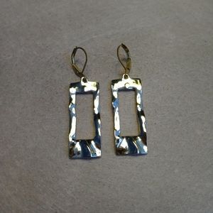 Gold rectangle earrings